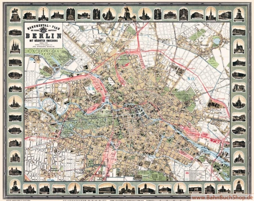 Stadtplan Monumentalplan der Reichshauptstadt Berlin 1896 Stadtplan Monumentalplan der Reichshauptstadt Berlin 1896