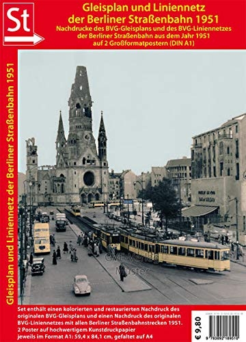 Gleisplan und Liniennetz der Berliner Straßenbahn 1951